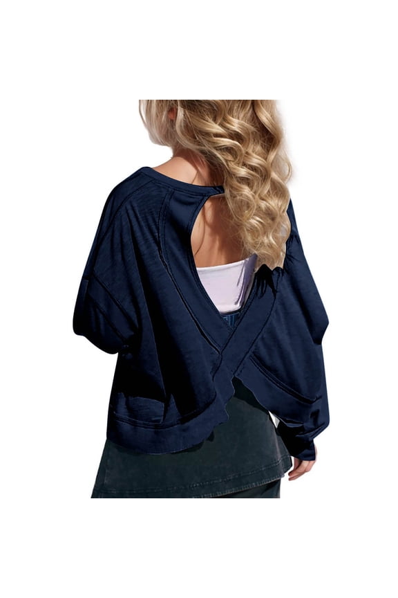 Toddler Girls Athletic Shirts Teens Cute Long Sleeve Crop Tops Backless Workout Casual Clothes Kids Fall Outfit 4-14 Y