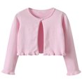 thumbnail image 1 of Kaemgyyd Toddler Girls Cardigan Sweater Cute Shrug Baby Knit Long Sleeve Crop Tops Casual Button Jacket Outfit 1-14 Years, 1 of 7