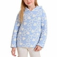 thumbnail image 1 of Kaemgyyd Toddler Girls Sherpa Pullover Baby Boys Plush Fleece Long Sleeve Print Warm Sweatshirt Fuzzy Sleepwear Loungewear 4-15 Years, 1 of 5