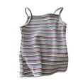 thumbnail image 1 of Kaemgyyd Toddler Girls Tank Top Cute Stripe Spaghetti Strap Sleeveless T Shirt Cotton Stretch Summer Baby Clothes Outfit 1-9 T, 1 of 4