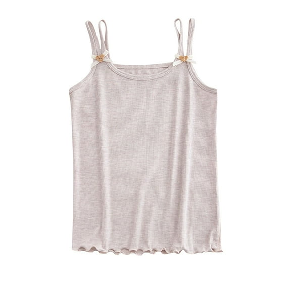 Kaemgyyd Toddler Girls Undershirts Kids Baby Camisoles Summer Cotton Sleeveless Spaghetti Strap Camis Shirt 3-14 Years