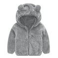 thumbnail image 1 of Kaemgyyd Toddler Girls and Boys Sherpa Lined Jackets Cute Fashion Fuzzy Full-Zip Coat Lightweight Winter Warm Hooded Outwear, 1 of 3