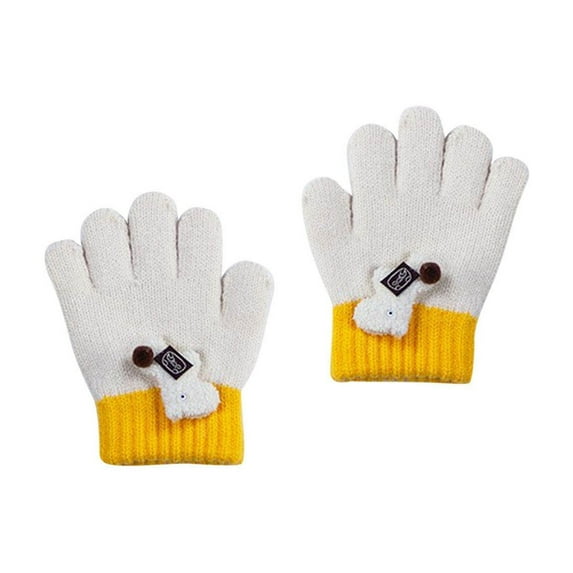 Kaemgyyd Toddler Winter Gloves Children Cute Stretchy Knit Gloves Full Finger Warm Gloves for Little Boys and Girls 3-5 T