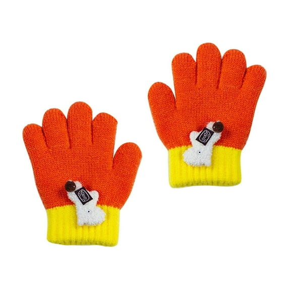 Kaemgyyd Toddler Winter Gloves Children Cute Stretchy Knit Gloves Full Finger Warm Gloves for Little Boys and Girls 3-5 T