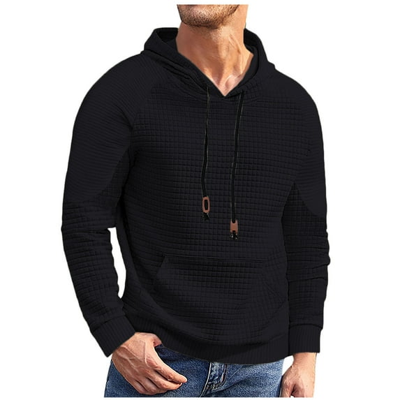 Kaemgyyd Tops for Men Gym Workout Active Long Sleeve Pullover Lightweight Casual Hooded Sweatshirts with Pockets