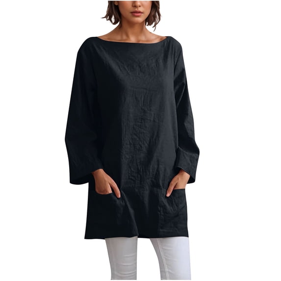 Kaemgyyd Tunic Tops for Women Loose Fit Dressy Long Sleeve Boho Blouse Lightweight Flowy Tees Beach Vaction Clothes