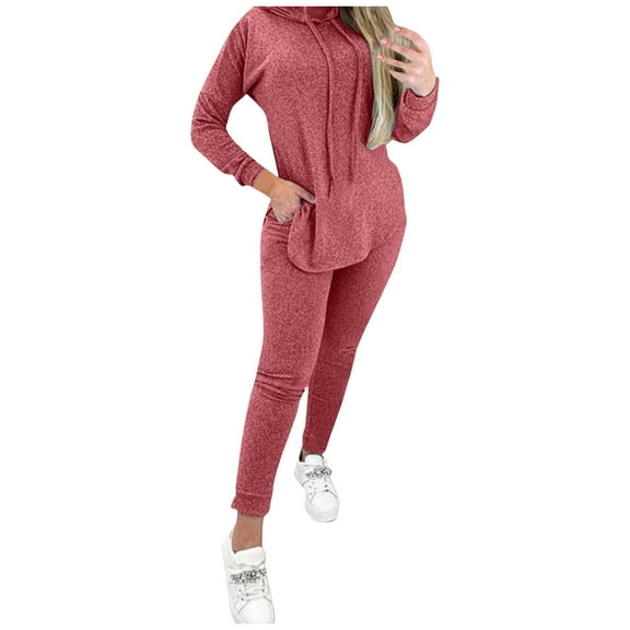 Kaemgyyd Two Piece Outfits for Women Jogging Suits Casual Long Sleeve Hoodie Sweatshirt and Leggings Sweatpants Tracksuit