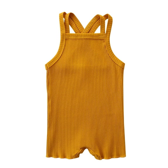Kaemgyyd Unisex Baby Boys Girls Romper Comfy Stretch Sleeveless Short Jumpsuit Cute Backless One Piece Summer Outfit 3-24 Months