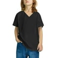 thumbnail image 1 of Kaemgyyd Unisex Baby Clothes Soft Breathable V Neck T-Shirt Toddler Boys Girls Solid Basic Short Sleeve Summer Tees 3-14, 1 of 5