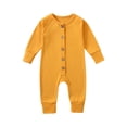 thumbnail image 1 of Kaemgyyd Unisex Baby Long Sleeve Romper Soft Comfy Button down One Piece Pajamas Outfit Infant Boy Girl Jumpsuit Fall Clothes 3-18M, 1 of 3