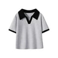 thumbnail image 1 of Kaemgyyd Unisex Baby Summer T-Shirt Toddler Boys Girls Soft Cotton Short Sleeve Collar Tees Fashion Color Block Tee 2-11 Y, 1 of 2