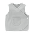 thumbnail image 1 of Kaemgyyd Unisex Infant Newborn Clothes Baby Cotton Button Sleeveless Vest Soft Solid V-Neck Vest with Pocket 0-3 Y, 1 of 3
