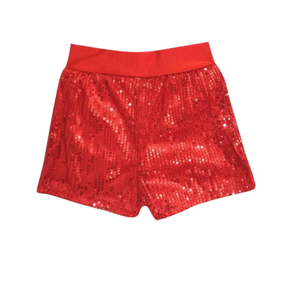 Kaemgyyd Unisex Toddler Sequin Shorts Glitter Sparkle Elastic High Waist Party Shorts Solid Stretch Clubwear for 3-11 Years