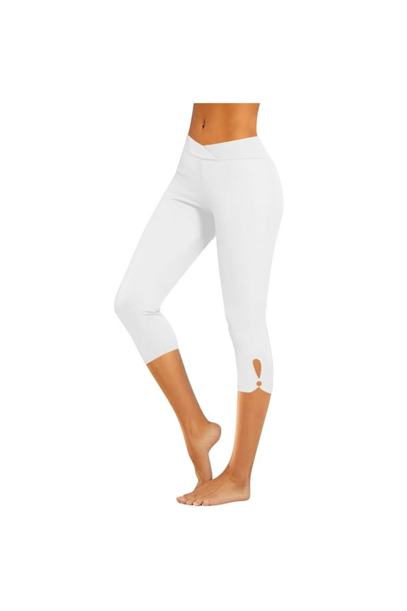 V Crossover Leggings for Women Stretch High Waist Slim Fit Plus Size Tights Fashion Cutout Butt Lifting Yoga Capris