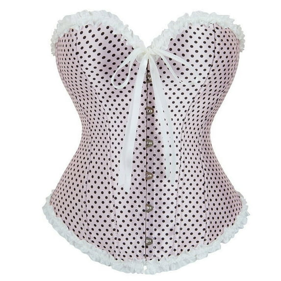 Kaemgyyd Vintage Renaissance Corset Top for Women Print Back Lace up Boned Overbust Sleeveless Strapless Waist Trainer Bodyshaper