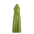 thumbnail image 1 of Kaemgyyd Wedding Guest Dresses for Women Satin Soft Halter Neck Sleeveless Maxi Dress Elegant Silk Solid Cocktail Party Dress, 1 of 6