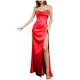 thumbnail image 1 of Kaemgyyd Wedding Guest Dresses for Women Satin Spaghetti Strap Backless Cocktail Party Maxi Dress Sleeveless Side Slit Clubwear, 1 of 6