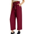 thumbnail image 1 of Kaemgyyd Wide Leg Pants Woman Tie Knot Paperbag Dress Pants Fashion High Waisted Work Slacks Cropped Trousers with Pockets, 1 of 7