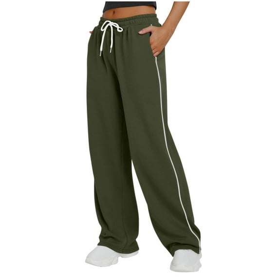Kaemgyyd Wide Leg Sweatpants for Womens Casual Loose Elastic Waist Drawstring Trousers Fashion Workout Pants with Pockets