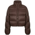 thumbnail image 1 of Kaemgyyd Winter Coats for Women Lightweight Cropped Puffer Jacket Casual Quilted Baggy Long Sleeve Zip up Outerwear with Pockets, 1 of 4
