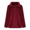 thumbnail image 1 of Kaemgyyd Winter Coats for Women Lightweight Long Sleeve Full Zip Soft Warm Fleece Jacket Sherpa Lined Fuzzy Solid Outdoor Outwear, 1 of 1