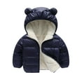 thumbnail image 1 of Kaemgyyd Winter down Coats for Baby Boys Girls Light Puffer Padded Jacket Soft Sherpa Lined Hooded Outerwear 1-6 Years, 1 of 3