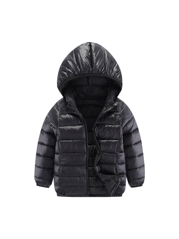 Winter down Coats for Children Baby Boys Girls Light Puffer Padded Jacket Fashion Hooded Zipper Quilted Outerwear 3-16 T