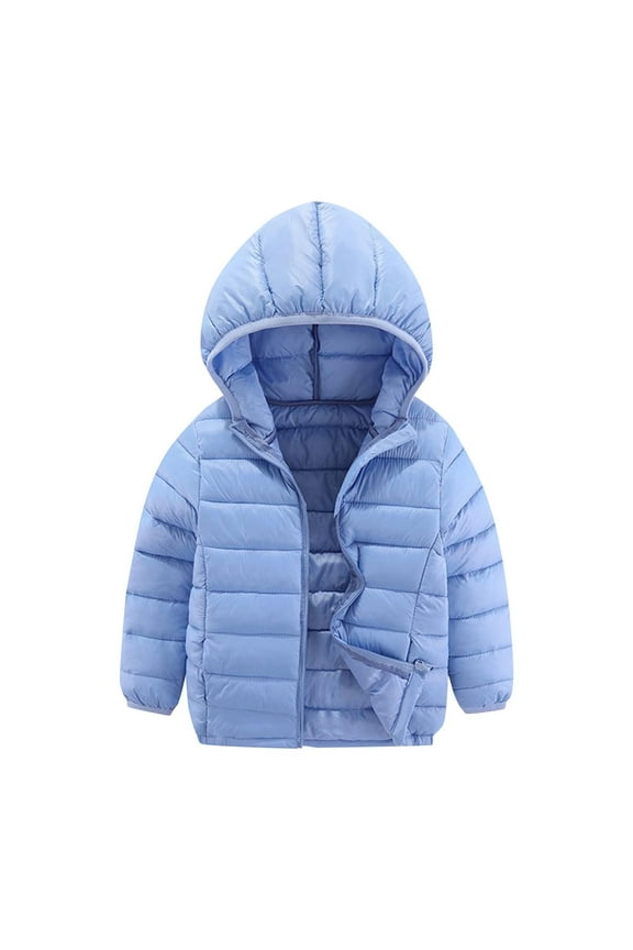 Winter down Coats for Children Baby Boys Girls Light Puffer Padded Jacket Fashion Hooded Zipper Quilted Outerwear 3-16 T