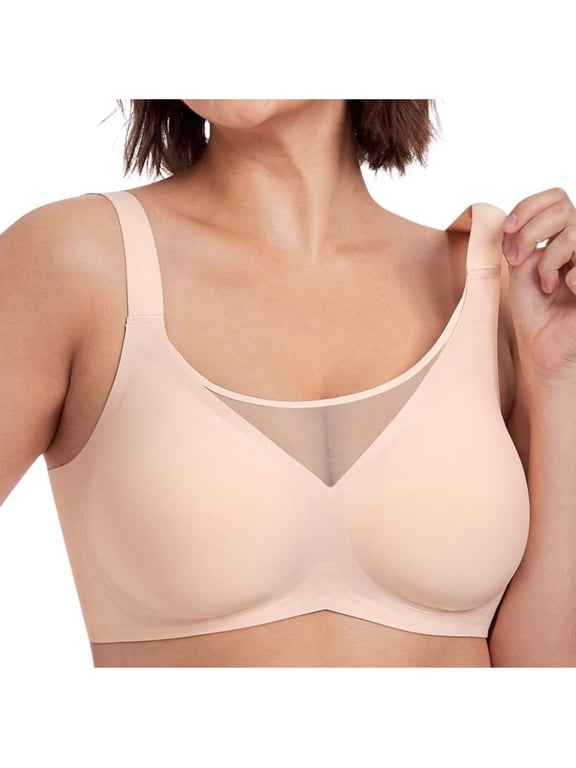 Wireless Bras for Women No Underwire Comfort Seamless Supportive Bra Mesh Push up Full Coverage Bralettes