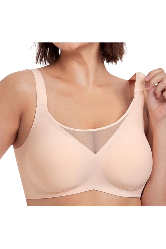 Wireless Bras for Women No Underwire Comfort Seamless Supportive Bra Mesh Push up Full Coverage Bralettes