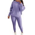 thumbnail image 1 of Kaemgyyd Women 2 Piece Lounge Sets Fall Outfits Plus Size Sweatsuits Loose Crew Neck Sweater Pullover Drawstring Leggings Knitwear Set, 1 of 6