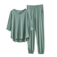 thumbnail image 1 of Kaemgyyd Women 2 Piece Outfit Fall Half Sleeve V Neck Tops Cinch Bottom Joggers Lounge Set Travel Clothes Track Suit, 1 of 6