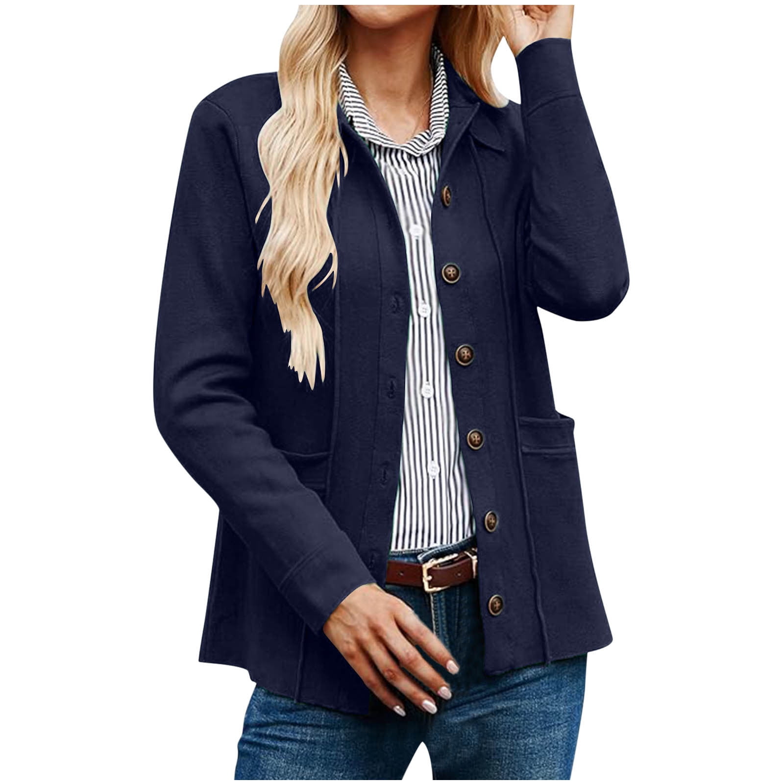 Kaemgyyd Women 2025 Casual Coat Lightweight Button down Long Sleeve ...