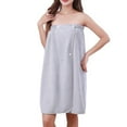thumbnail image 1 of Kaemgyyd Women Bath Towel Soft Elastic Adjustable Body Wraps Solid Color Button Quick Drying Bathrobe, 1 of 2