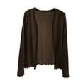 thumbnail image 1 of Kaemgyyd Women Cardigan Casual Long Sleeves Open Front Lightweight Cardigan Soft Ruffle Hem Solid Color Summer Tops, 1 of 7