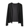 thumbnail image 1 of Kaemgyyd Women Cardigan Casual Long Sleeves Open Front Lightweight Cardigan Soft Ruffle Hem Solid Color Summer Tops, 1 of 7