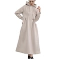 thumbnail image 1 of Kaemgyyd Women Casual Sweatshirt Dress Oversized Hooded Pullover Maxi Dress Long Sleeve Drawstring Warm Fall Winter Loose Dress, 1 of 4