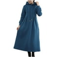 thumbnail image 1 of Kaemgyyd Women Casual Sweatshirt Dress Oversized Hooded Pullover Maxi Dress Long Sleeve Drawstring Warm Fall Winter Loose Dress, 1 of 4