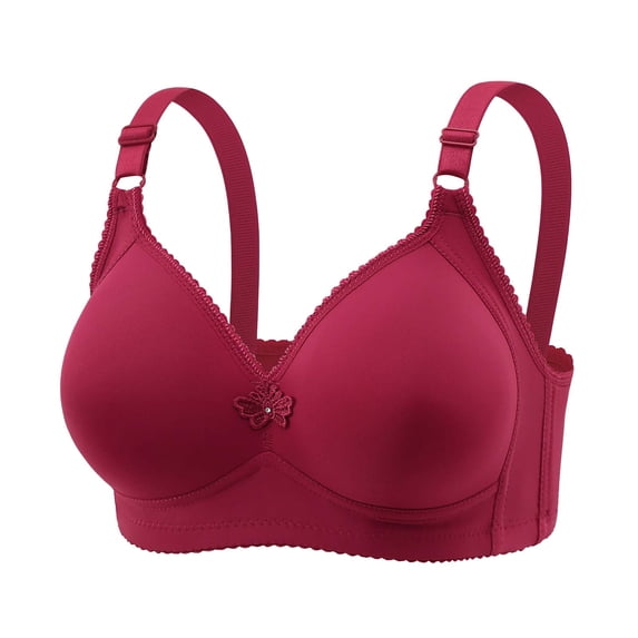 Kaemgyyd Women Comfortable Wireless Bras Seamless Push up Lift up Bralettes Soft V Neck Full Coverage Embroidery Everyday Bra