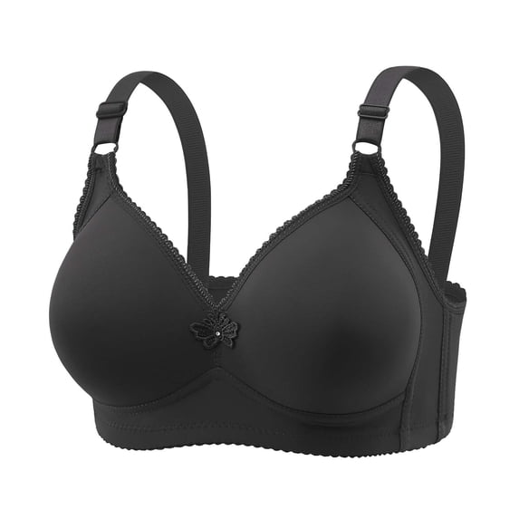 Kaemgyyd Women Comfortable Wireless Bras Seamless Push up Lift up Bralettes Soft V Neck Full Coverage Embroidery Everyday Bra