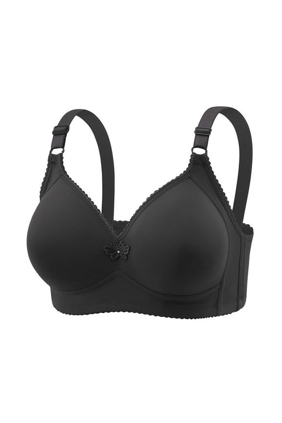 Women Comfortable Wireless Bras Seamless Push up Lift up Bralettes Soft V Neck Full Coverage Embroidery Everyday Bra