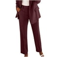 thumbnail image 1 of Kaemgyyd Women Dress Pants High Waisted Business Casual Office Work Pants Solid Color Straight Leg Button up Trousers, 1 of 4