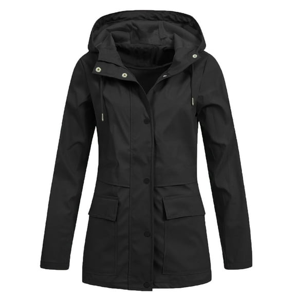 Kaemgyyd Women Fall Outfits Waterproof Hiking Lightweight Raincoat Fashion Hooded Windbreaker Jackets with Pockets