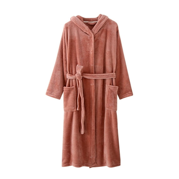 Kaemgyyd Women Hooded Robe Plush Robes for Womens Soft Lightweight Belted Warm Bathrobe with Pockets Fuzzy Fleece Sleepwear