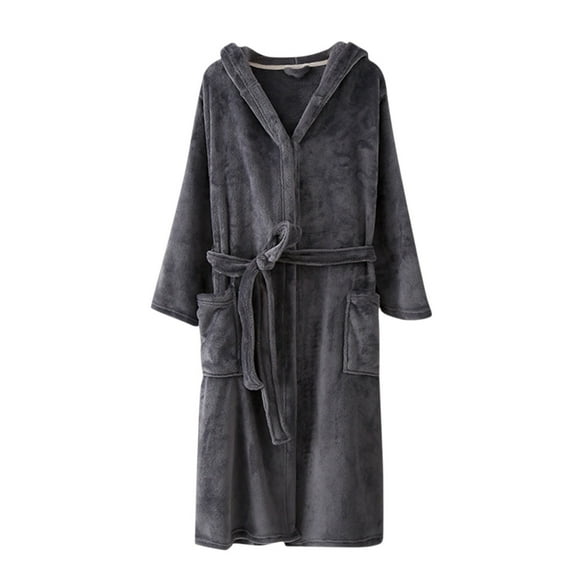 Kaemgyyd Women Hooded Robe Plush Robes for Womens Soft Lightweight Belted Warm Bathrobe with Pockets Fuzzy Fleece Sleepwear