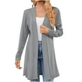 thumbnail image 1 of Kaemgyyd Women Long Cardigan Lightweight Open Front Flowy Coats Casual Long Sleeve Trendy Cardigans with Button S-2Xl, 1 of 4