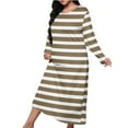 thumbnail image 1 of Kaemgyyd Women Long House Coat Plus Size Robes Crew Neck Full Length Nightgowns for Shower Cute Striped Loungewear S-5Xl, 1 of 6