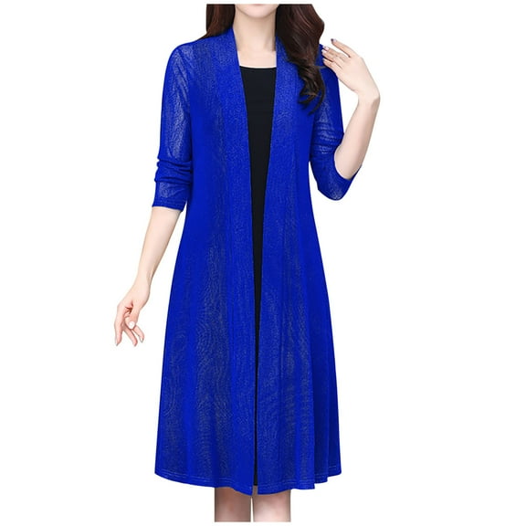 Kaemgyyd Women Long Sleeve Cardigan Casual See Through Open Front Kimono Cardigans Summer Trendy Beach Cover Ups Sun Shirt