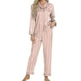 thumbnail image 1 of Kaemgyyd Women Pajama Set Trendy Long Sleeve Button down Sleep Shirt and Elastic Waist Trousers Soft Comfy Pj Outfit, 1 of 3