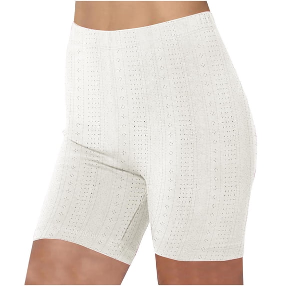 Kaemgyyd Women Pajama Shorts Breathable High Waisted Slim Sleep Shorts Trendy Hollow out Summer Shorts for Yoga Running